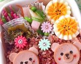 無えんせきソーセージ くまとお花弁当作り方2写真