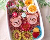 無えんせきソーセージ くまとお花弁当作り方4写真