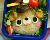 キャラ弁 ベレー帽のワンコの秋弁当作り方6写真