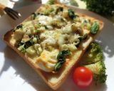 リメイク＊卵ポテサラ×セロリ葉トースト作り方6写真