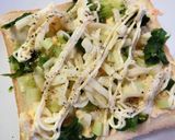 リメイク＊卵ポテサラ×セロリ葉トースト作り方5写真