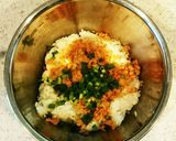 米油で鮭フレークのオイルおにぎり作り方2写真