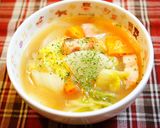 厚切りベーコンと白菜のスープ作り方5写真