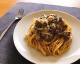 味噌でコクを出す！ひき肉のクリームパスタ作り方5写真
