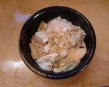1人分　豆腐とねぎのふわとろ卵丼作り方5写真