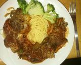 ミートボールのトマト煮込みでパスタ作り方4写真