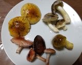 山採り4種キノコとワカメの味噌汁作り方4写真
