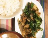 ピーラーごぼうと豚肉の甘辛春菊のせ作り方4写真