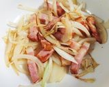 ベーコン・玉ねぎ・ふんわり卵のパスタ作り方3写真