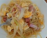 ベーコン・玉ねぎ・ふんわり卵のパスタ作り方7写真
