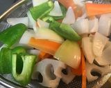 俺流！野菜シャキシャキ豚こま肉で黒酢酢豚作り方14写真