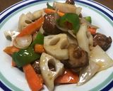 俺流！野菜シャキシャキ豚こま肉で黒酢酢豚作り方18写真