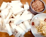 ほっこり♡大根とツナの煮物作り方1写真