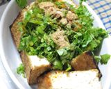 山盛りパクチーのうま辛冷奴＆厚揚げ：覚書作り方2写真