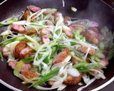 節約簡単！ネギでお好み焼き風炒め作り方1写真