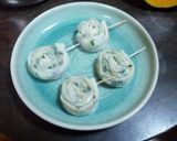春巻きの皮でミニ葱油餅風おやき作り方5写真