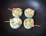 春巻きの皮でミニ葱油餅風おやき作り方6写真