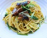 mさんま缶と水菜のパスタ作り方5写真