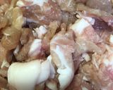 簡単美味しい豚肉入り高菜豆腐煮込み作り方1写真