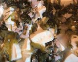 簡単美味しい豚肉入り高菜豆腐煮込み作り方8写真