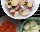 さつま芋と豚こまの⭐クリームコーン煮作り方2写真