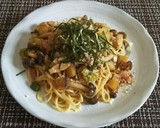 茸と秋野菜の和風クリームパスタ作り方7写真
