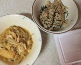 納豆とマーボーモヤシの丼作り方1写真