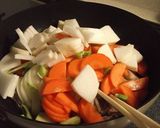 ニンニク風味　たっぷり根菜と豚肉の炒め煮作り方6写真