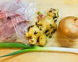 新生姜と豚肉と長ネギのかき揚げ作り方1写真