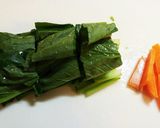 小松菜と牛肉の焼肉のタレマヨ焼き♪作り方1写真