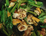 小松菜と牛肉の焼肉のタレマヨ焼き♪作り方4写真
