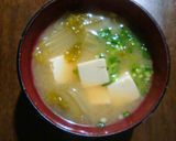 旬な甘味の白菜とお豆腐の味噌汁作り方4写真