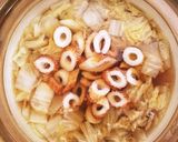 土鍋で簡単！白菜とちくわのおうどん♡作り方3写真