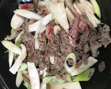 牛肉とエリンギと長ネギ炒め作り方2写真