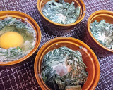 超簡単【ほうれん草のオイマヨ巣ごもり卵】作り方5写真