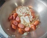 しいたけとソーセージのクリームスパゲッティ作り方4写真