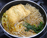 簡単ひとり鍋！巾着豆腐☆関東風すき焼き作り方4写真