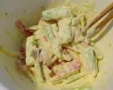 ２つ割にしたパスタでセロリ入りサラダ作り方3写真