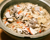 里芋と鶏ごぼう 舞茸の炊き込みご飯作り方8写真