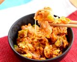 簡単ある物炒め！納豆キムチーズ炒り卵☆作り方4写真
