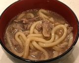 余った茹でうどんで、肉うどん味噌汁!作り方5写真