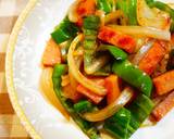 レモン風味☆厚切りハムと野菜のソース炒め作り方4写真