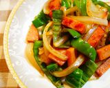 レモン風味☆厚切りハムと野菜のソース炒め作り方4写真