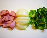 レモン風味☆厚切りハムと野菜のソース炒め作り方1写真