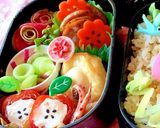 鳥と女の子 秋弁当作り方3写真