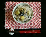 簡単！ホックリもっちり甘納豆と栗のおこわ作り方4写真