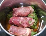 簡単！春菊肉巻のすき煮作り方2写真