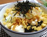 フルぷる豆腐と揚げ玉のこってり卵とじ丼作り方12写真