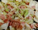 キャベツとベーコンのにんにく醤油炒め❤作り方4写真