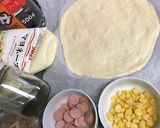 ピザ生地にお好みソースを☆お好み焼きピザ作り方1写真